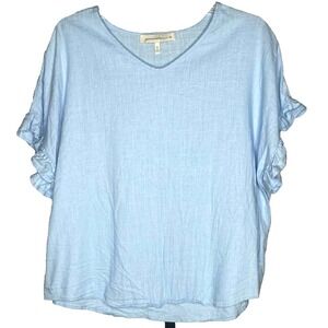 Generation K women's blouse size small oversized Linen Top‎ lagenlook ruffle